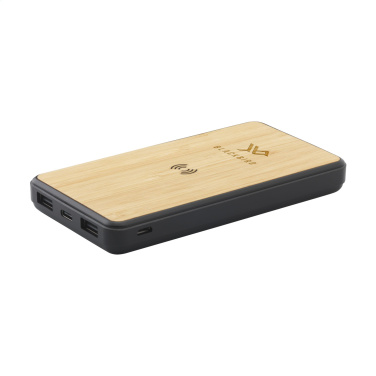 Logo trade promotional merchandise photo of: Boru Bamboo RCS Recycled ABS Powerbank Wireless Charger