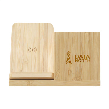 Logotrade advertising products photo of: Bamboo Boss 15W charger/pen holder
