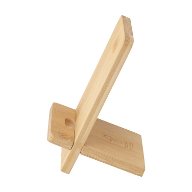 Logo trade corporate gifts image of: Miyo Bamboo Phone Stand