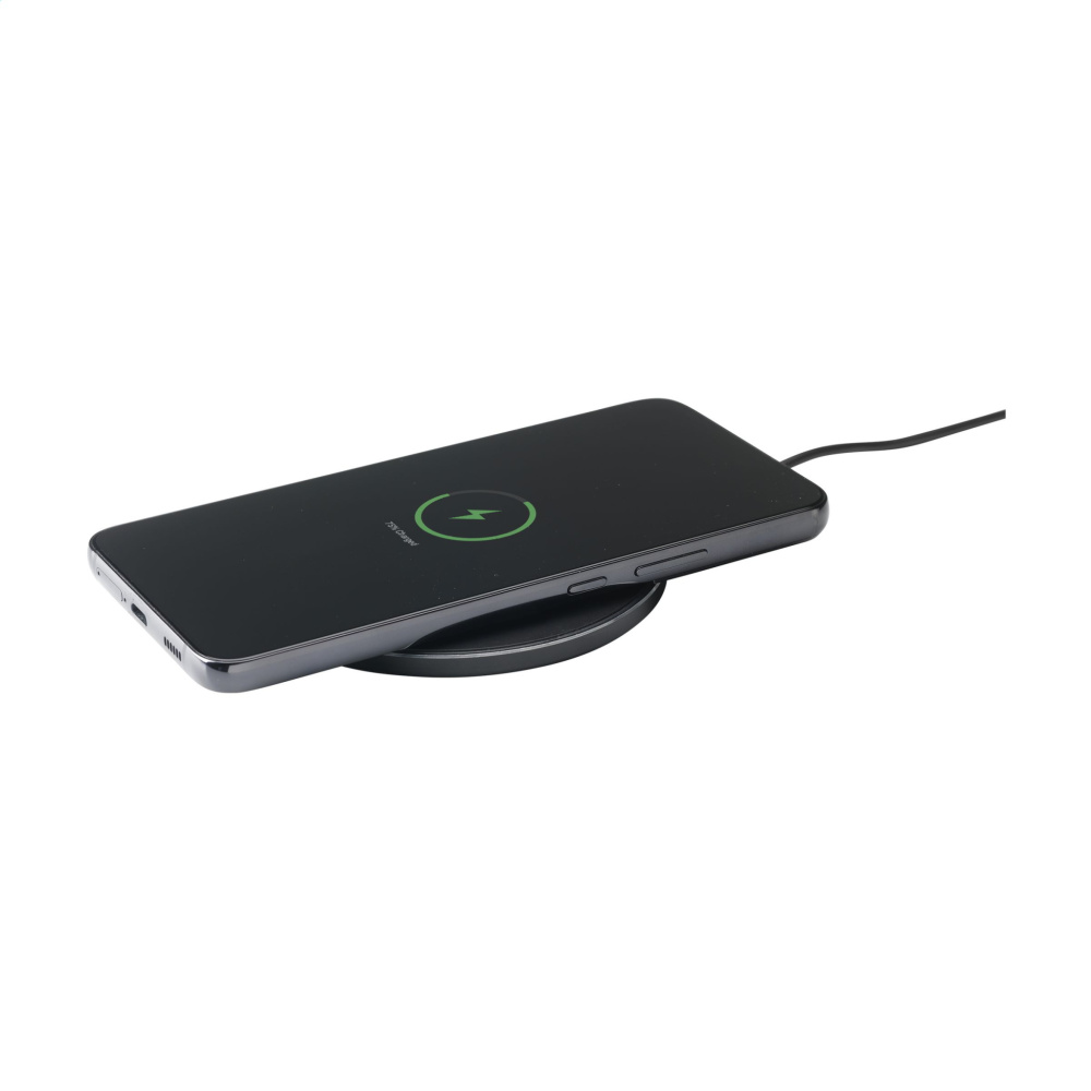 Logo trade business gifts image of: Tecco GRS Recycled Alu 15W Wireless Charger
