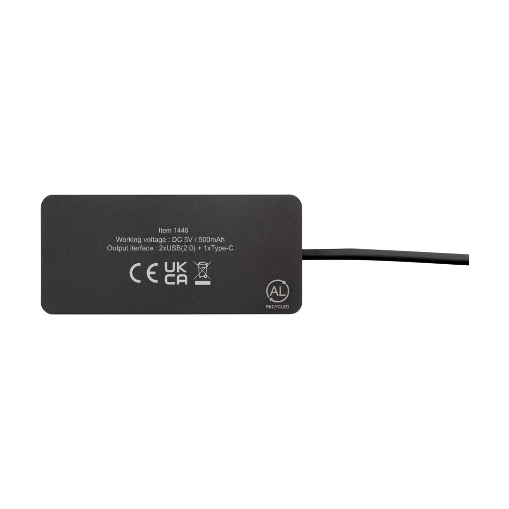 Logotrade promotional product picture of: Tecco GRS Recycled Alu USB Hub