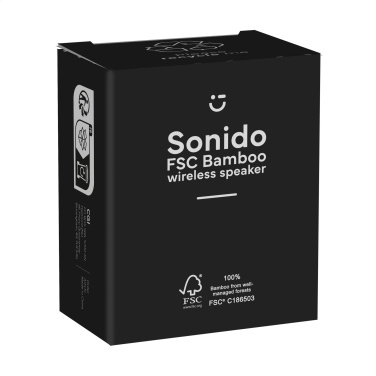 Logo trade promotional merchandise image of: Sonido 5W Bamboo wireless speaker