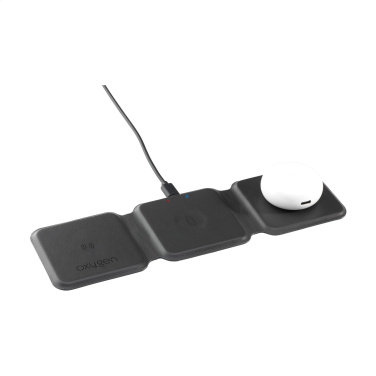 Logo trade promotional merchandise image of: TriCharge RCS  Recycled PU Wireless Charger