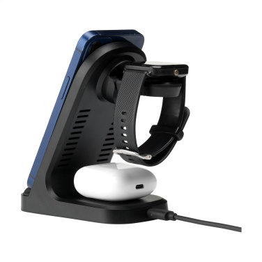 Logo trade promotional items picture of: Triple-Up RCS Recycled ABS Wireless Charger Stand