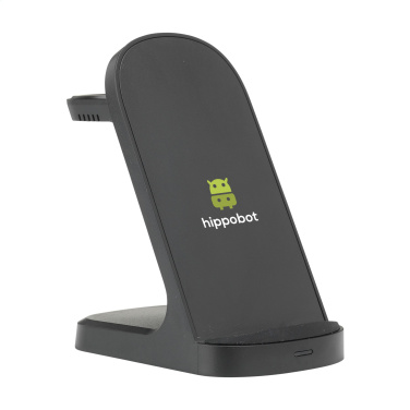 Logotrade promotional gift picture of: Triple-Up RCS Recycled ABS Wireless Charger Stand