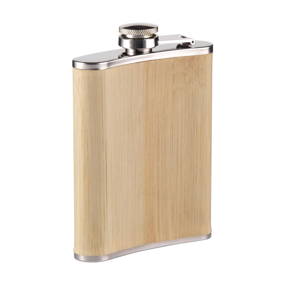 Logotrade promotional gift image of: Hipflask Bamboo 200 ml drinking bottle
