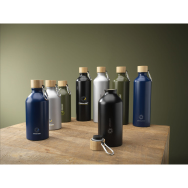 Logotrade promotional merchandise photo of: AluBamboo GRS Recycled Alu 500 ml water bottle