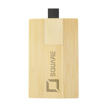 Logo trade promotional merchandise image of: CreditCard USB Bamboo 8 GB