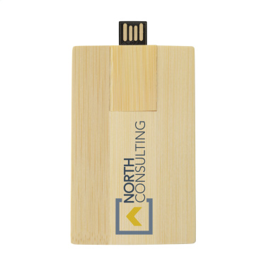Logotrade business gifts photo of: CreditCard USB Bamboo 32 GB
