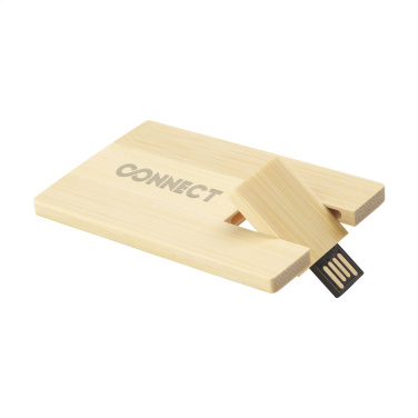 Logo trade promotional giveaway photo of: CreditCard USB Bamboo 32 GB