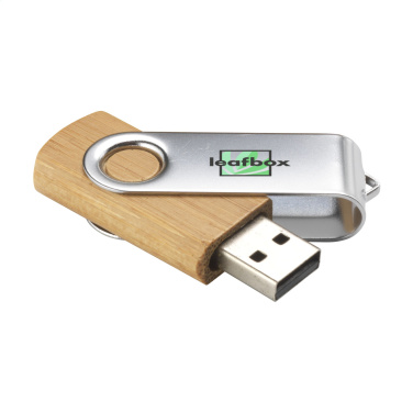 Logotrade advertising product picture of: USB Twist Bamboo from stock 16 GB