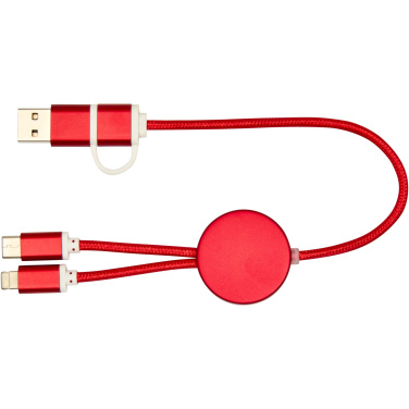 Logotrade corporate gift picture of: Alasia 5-in-1 recycled aluminium and plastic 30 cm data sync and 27W fast charge cable
