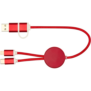 Logo trade promotional items picture of: Alasia 5-in-1 recycled aluminium and plastic 30 cm data sync and 27W fast charge cable
