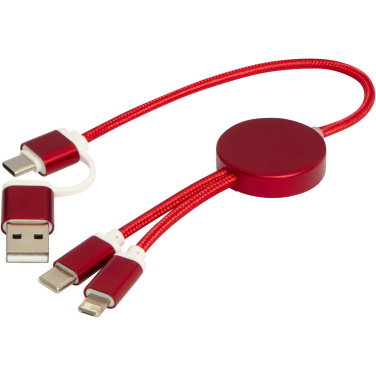 Logotrade promotional merchandise photo of: Alasia 5-in-1 recycled aluminium and plastic 30 cm data sync and 27W fast charge cable