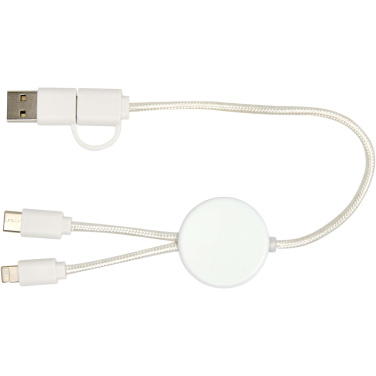 Logo trade promotional gift photo of: Citala 5-in-1 recycled plastic 30 cm data sync and 27W fast charge cable
