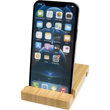 Logo trade business gifts image of: Bubup bamboo 2-angled tablet and phone stand