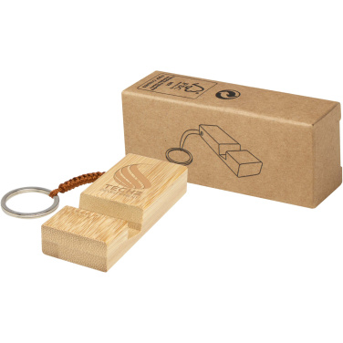 Logotrade promotional merchandise image of: Bosona bamboo phone holder with keychain
