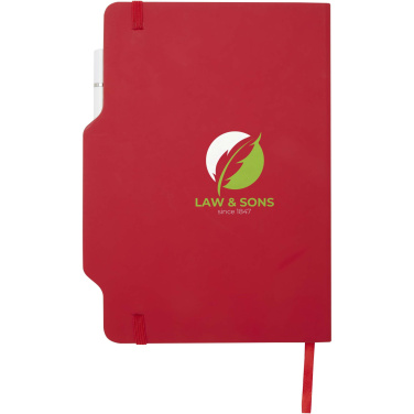 Logo trade promotional giveaway photo of: Nexus A5 hard cover notebook with pen and pencil combo (black ink)