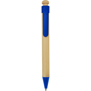 Logo trade corporate gifts picture of: Rattan bamboo and recycled plastic ballpoint pen (black ink)
