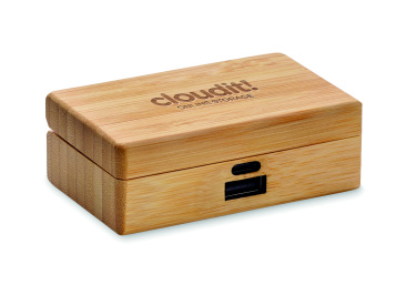 Logotrade corporate gift picture of: TWS earbuds in bamboo case