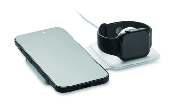 Logo trade business gift photo of: 2 in 1 foldable charger 15W