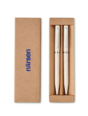 Logotrade promotional product picture of: Wheat straw/ABS twist pen set