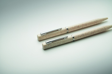 Logotrade advertising product image of: Wheat straw/ABS twist pen set