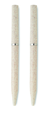 Logotrade promotional gift picture of: Wheat straw/ABS twist pen set