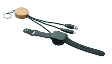 Logo trade promotional gifts picture of: Key ring with 4 in 1 60W cable