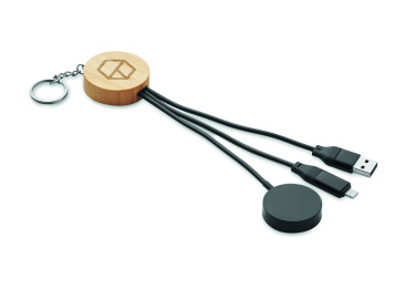 Logo trade promotional gifts image of: Key ring with 4 in 1 60W cable