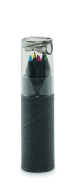 Logo trade advertising product photo of: 6 black colouring pencils