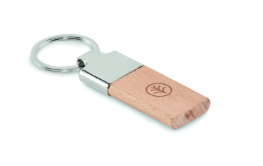 Logotrade promotional product image of: Key ring with rubber wood