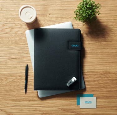 Logo trade promotional giveaways image of: A4 folder and wireless charger