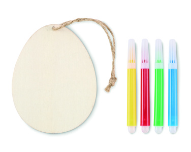Logo trade promotional items picture of: Wooden egg painting set
