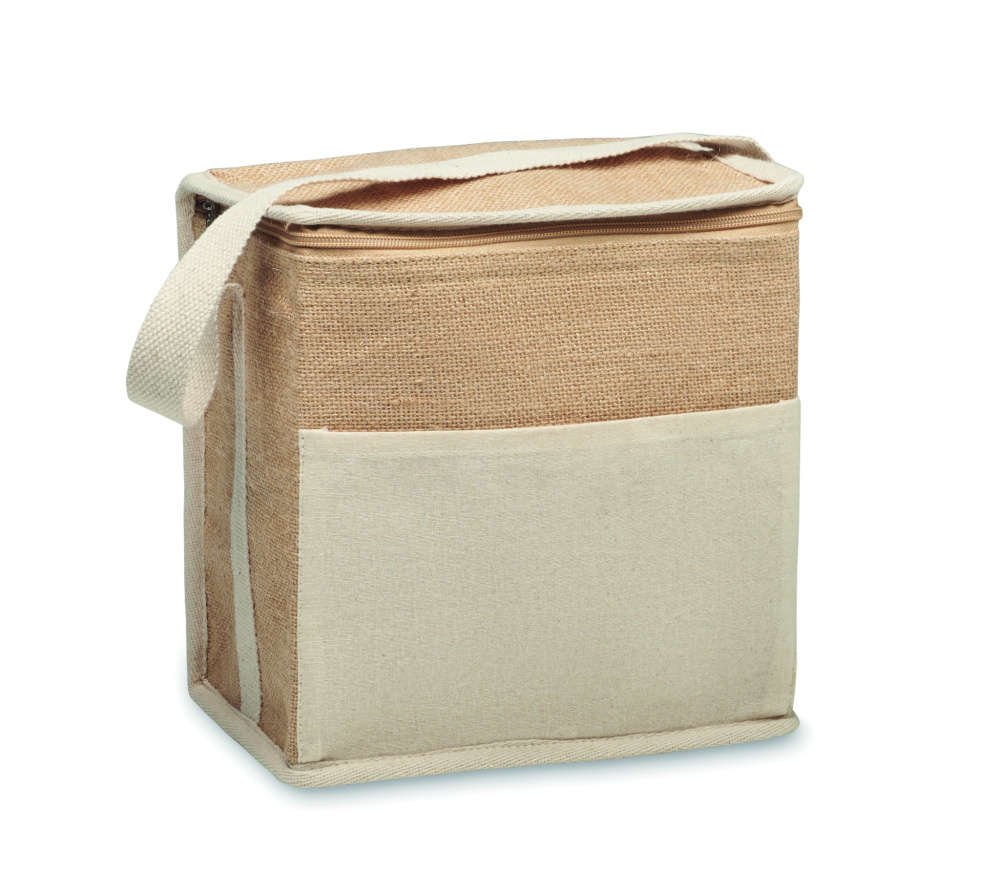 Logo trade promotional merchandise photo of: Jute and canvas cooler bag 3L