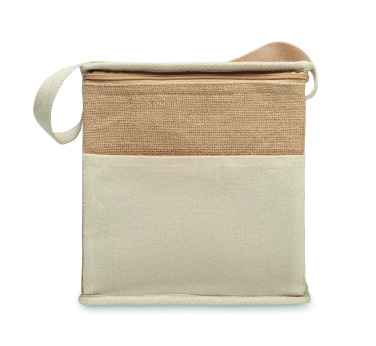 Logo trade promotional items picture of: Jute and canvas cooler bag 3L