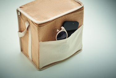 Logotrade promotional giveaway image of: Jute and canvas cooler bag 3L