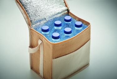 Logo trade promotional product photo of: Jute and canvas cooler bag 3L