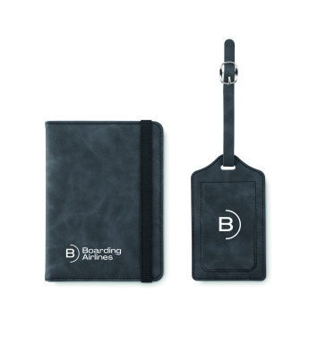 Logo trade promotional giveaways picture of: Passport and luggage tag set