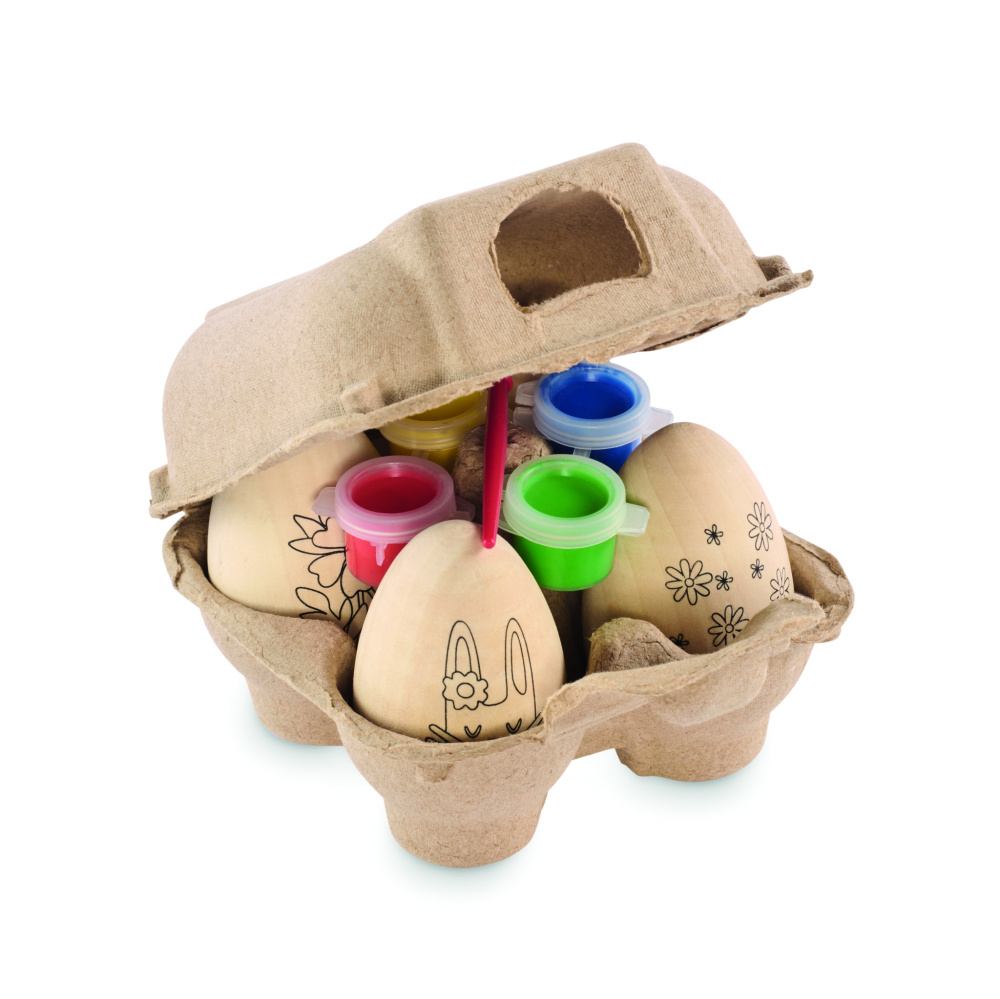 Logo trade promotional products image of: Wooden eggs painting set