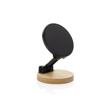 Logo trade promotional giveaways picture of: Magmount RCS recycled plastic and bamboo phone stand