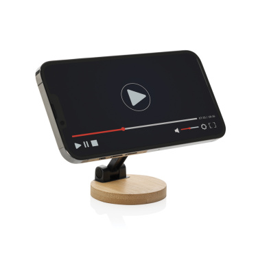 Logotrade advertising product image of: Magmount RCS recycled plastic and bamboo phone stand