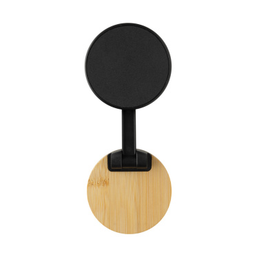 Logo trade promotional giveaways image of: Magmount RCS recycled plastic and bamboo phone stand