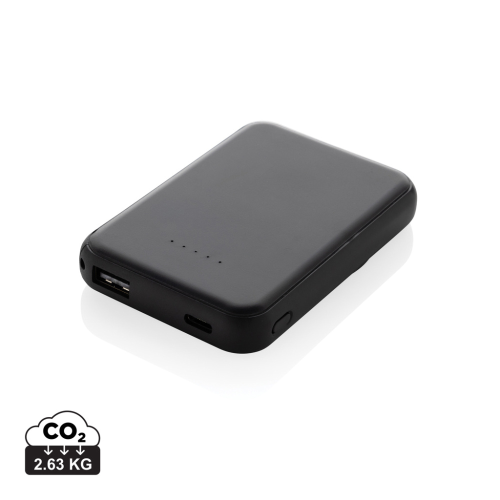 Logo trade advertising product photo of: Stellar RCS recycled plastic 5000 mah 5W magnetic powerbank