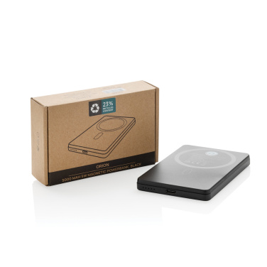 Logo trade advertising products image of: Orion RCS recycled aluminum 5000 mah 5W magnetic powerbank