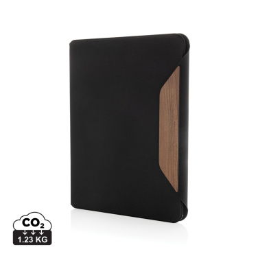 Logo trade corporate gifts picture of: Teri AWARE™ RPET and walnut A4 portfolio