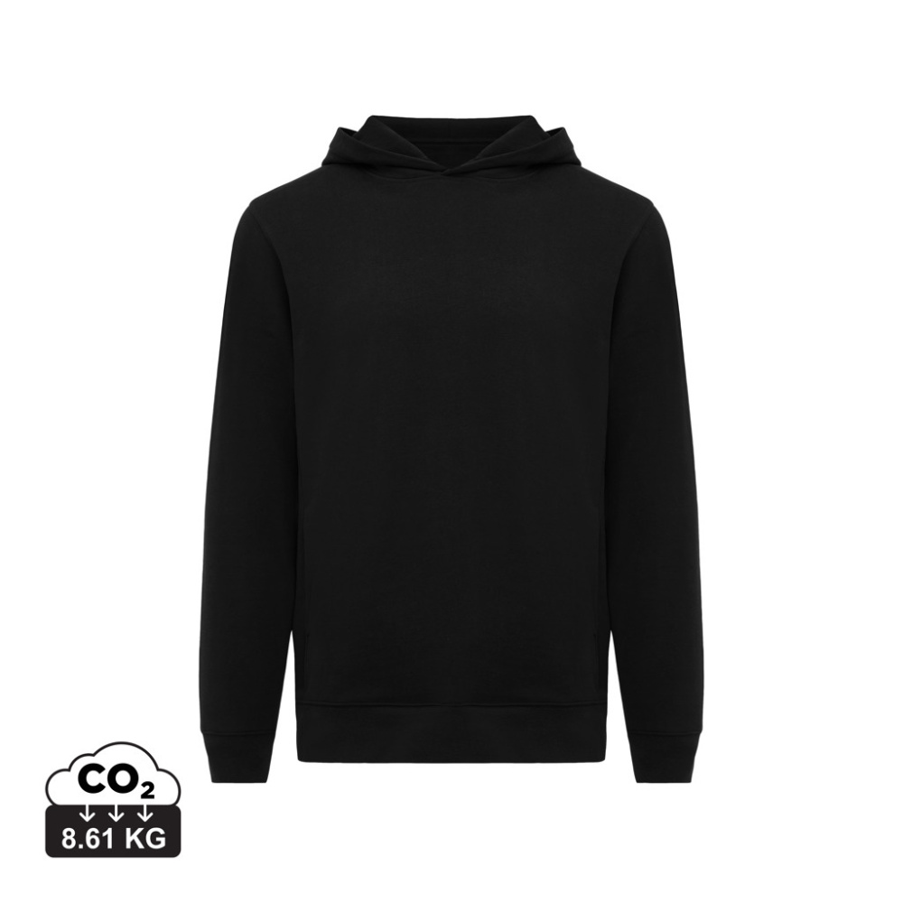 Logo trade corporate gifts image of: Iqoniq Yengo recycled cotton hoodie with sidepockets