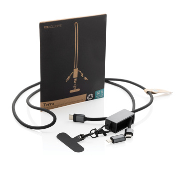 Logo trade promotional items picture of: Terra RCS recycled PET phone cord with dual charge cable