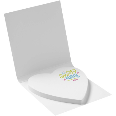 Logo trade promotional giveaways picture of: Sticky-Mate® soft cover heart-shaped sticky notes