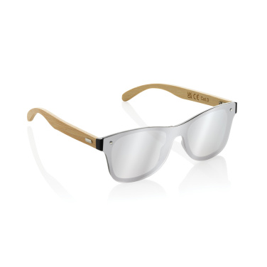 Logo trade promotional merchandise image of: Prism RCS recycled plastic sunglasses with bamboo frame